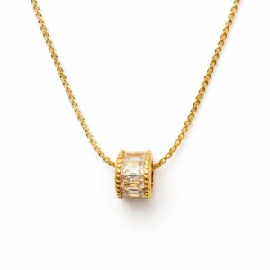 vergoldete halskette mit zirkonia anhänger